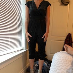 Black velvet jumpsuit